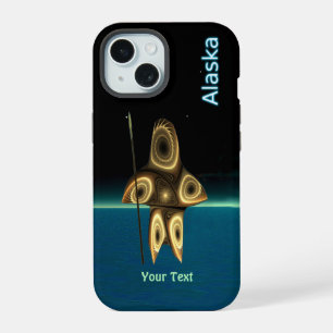 Coque iPhone 15 Chasseur inuit fractal - coque iphone Alaska Otter