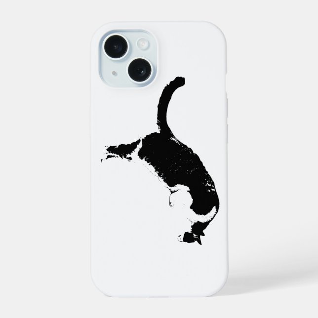 Coque iPhone 15 Chat Blackout (Verso)