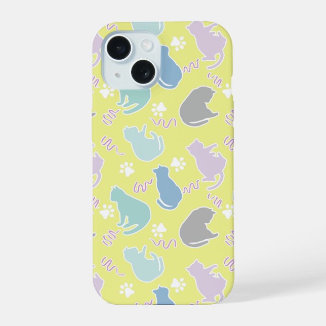 Coque iPhone 15 Chat Citron Vert (Verso)