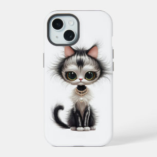 Coque iPhone 15 Chat En Dessin Avec Collier En Perle