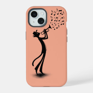 Coque iPhone 15 Chat joueur de trompette de Jazz Smooth