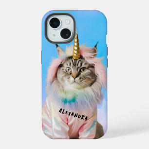 Coque iPhone 15 Chat magique mignon en pyjamas