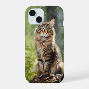 Coque iPhone 15 chat Maine Coon