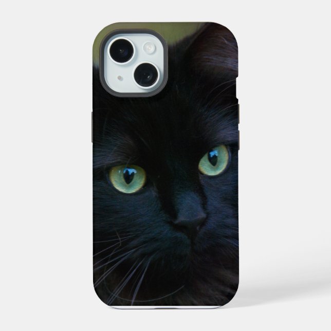 Coque iPhone 15 chat noir (Verso)