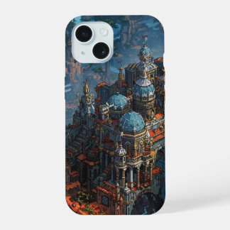 Coque iPhone 15 « Château de fantasy épique Isométrique Pixel Art 
