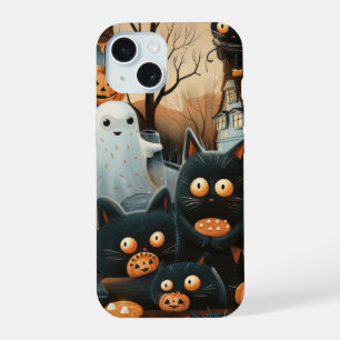 Coque iPhone 15 Chats noirs d'Halloween et sorcières drôles pour e