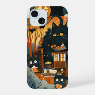 Coque iPhone 15 Chats noirs d'Halloween et sorcières drôles pour e