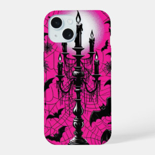 Coque iPhone 15 Chauves-souris & Bougies