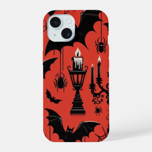 Coque iPhone 15 Chauves-souris & Bougies