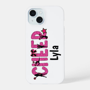 Coque iPhone 15 Cheerleader Personnalisé Paillettes Roses