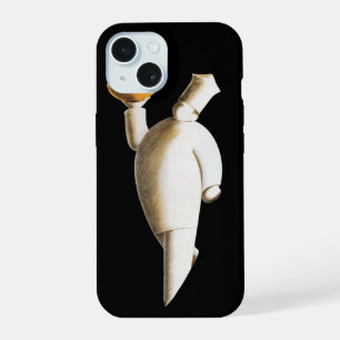 Coque iPhone 15 Chef de restaurant Art Déco, Entreprise vintage