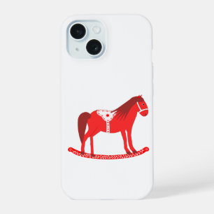Coque iPhone 15 Cheval à bascule de Noël scandinave