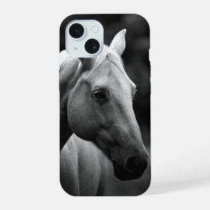 Coque iPhone 15 Cheval noir blanc