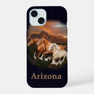 Coque iPhone 15 Chevaux sauvages d'Arizona