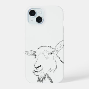 Coque iPhone 15 Chèvre drôle dessin stylisé d'animal Art Design