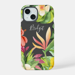 Coque iPhone 15 chic tropical colorflul Hawaii floral