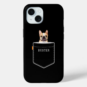 Coque iPhone 15 Chien dans la poche Photo de compagnie personnal