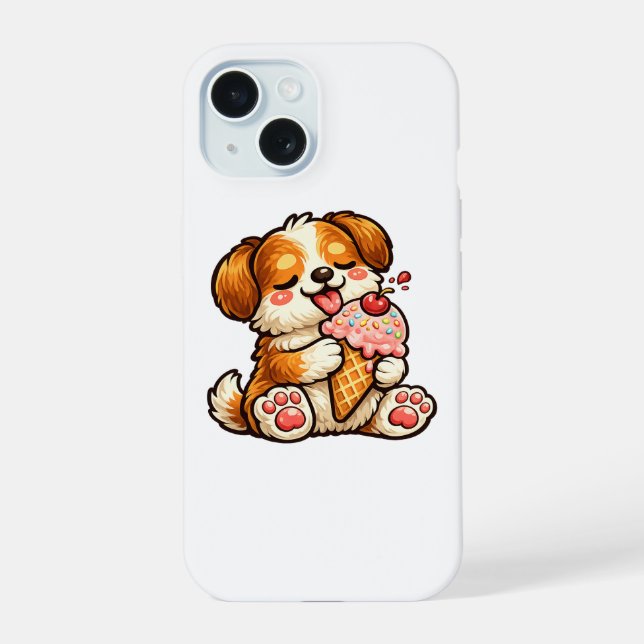 Coque iPhone 15 Chien de glace cool (Verso)
