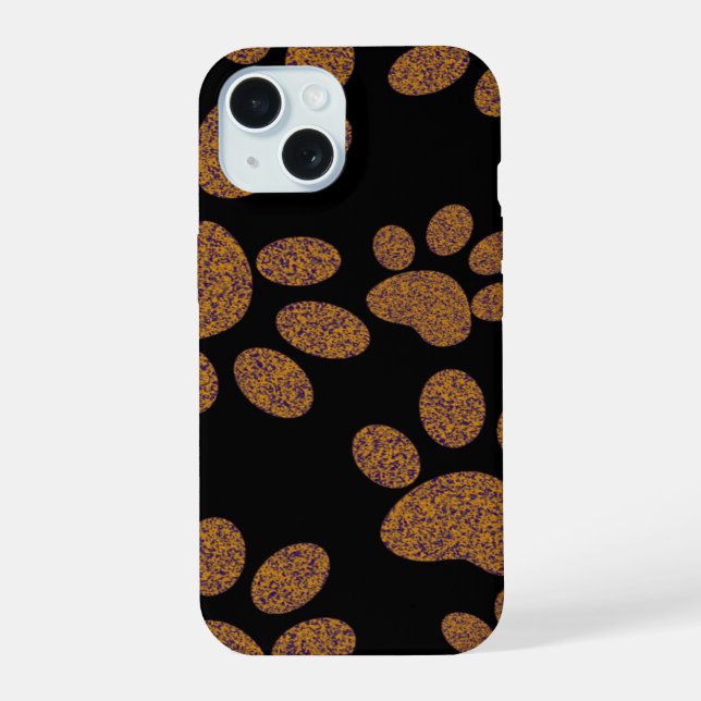 Coque iPhone 15 chien d'empreinte (Verso)