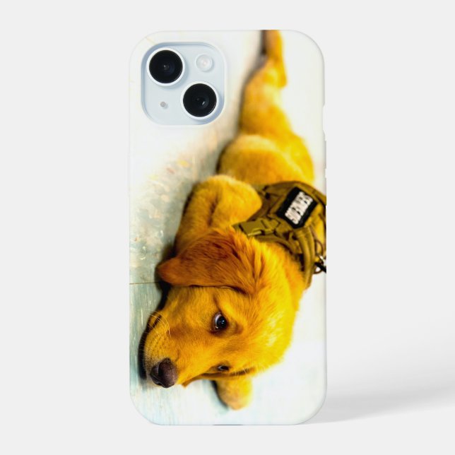COQUE iPhone 15 CHIEN DU SERVICE MILITAIRE AMÉRICAIN (Verso)