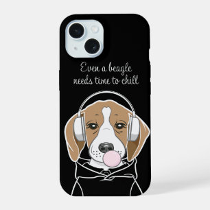 Coque iPhone 15 Chien frais avec Bubblegum mignon Beagle amusant