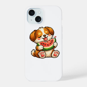 Coque iPhone 15 Chien mignon pastèque