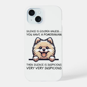 Coque iPhone 15 Chien Pomeranian Drôle