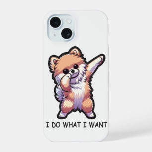 Coque iPhone 15 Chien Pomeranian Drôle