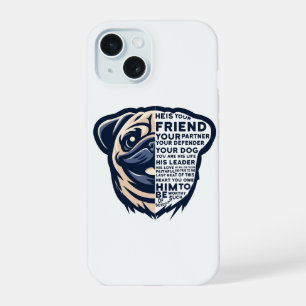 Coque iPhone 15 Chien Pug Drôle