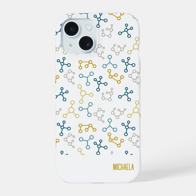 Coque iPhone 15 Chimie Moderne de la Molécule Bleue (Verso)