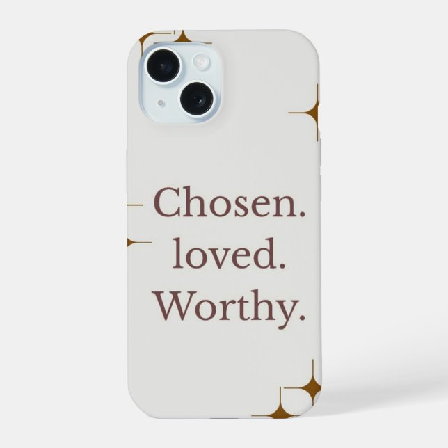 Coque iPhone 15 "Chosen Loved Worthy" Téléphone IPhone 15 (Verso)