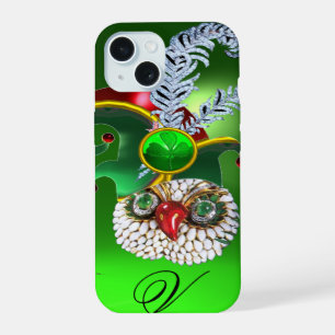 COQUE iPhone 15 CHOUETTE JOAILLIER, CHAPEAU ELFES , TRÈFLE ET PLUM