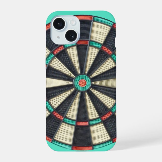 Coque iPhone 15 Cible de fléchettes électronique (Verso)