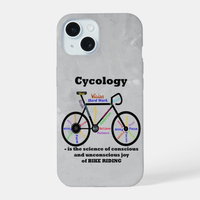 Coque iPhone 15 Citation d'amour de cyclisme à vélo (Verso)