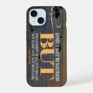 Coque iPhone 15 Citation inspirante de Don Quichotte "Folie"