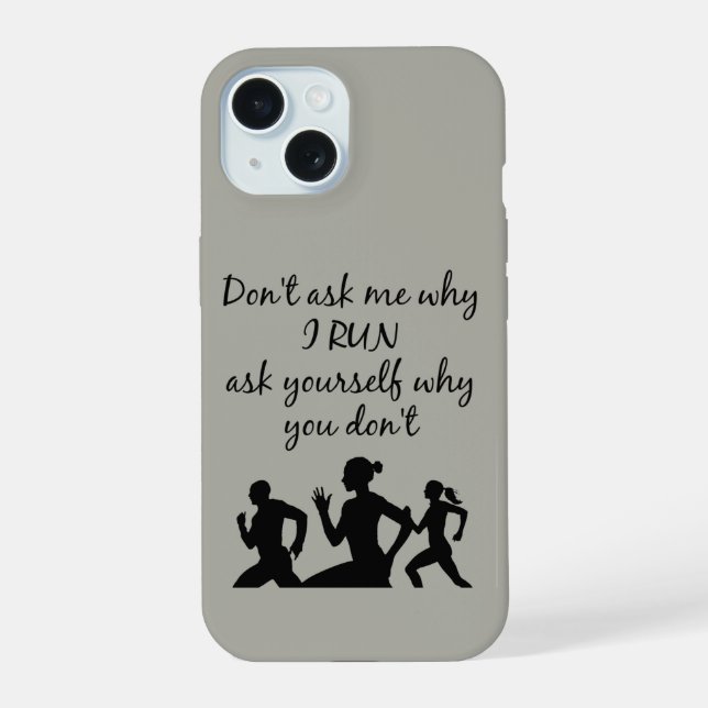 Coque iPhone 15 Citation Inspirationnelle exécutée par le coureur (Verso)