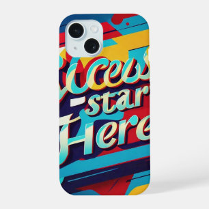 Coque iPhone 15 "Citation Motivante sur Toile"