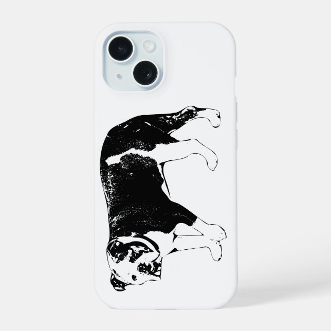 Coque iPhone 15 Clarté Bulldog, Bordure Iconique (Verso)