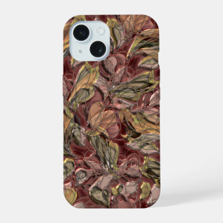Coque iPhone 15 Classé Chic Retro Faux brillant joli motif floral