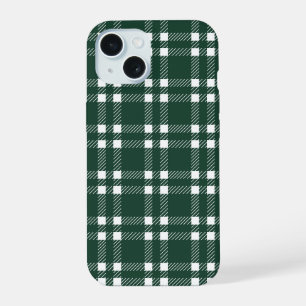 Coque iPhone 15 Classique plaid tartan vert forêt Patrimoine