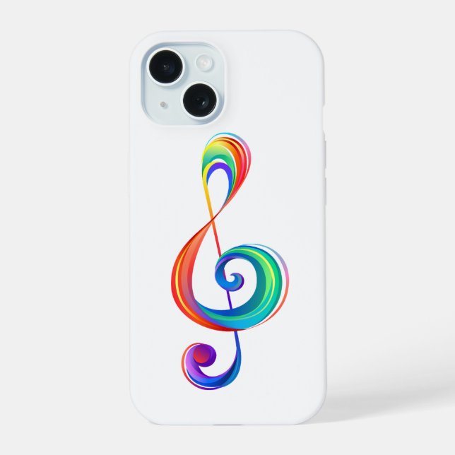 Coque iPhone 15 Clé arc-en-ciel (Verso)