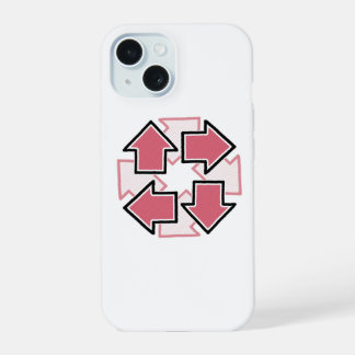 Coque iPhone 15 Clockwise Arrows Minimal Geometric Red