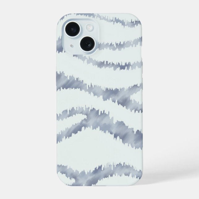 Coque iPhone 15 Cloudy Grey Zebra Eraser Scratch Art (Verso)