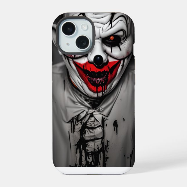 Coque iPhone 15 Clown souriant mal effrayant (Verso)