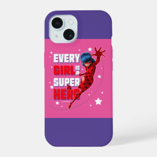 Coque iPhone 15 Coccinelle Chaque fille est un super-héros
