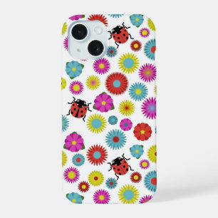 Coque iPhone 15 Coccinelles dans le jardin parmi les fleurs