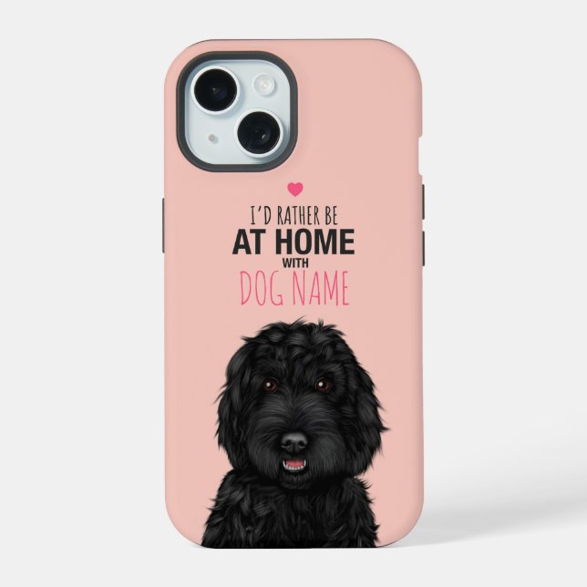 Coque iPhone 15 Cockapoo noir personnalisé  (Verso)