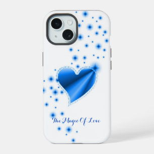 Coque iPhone 15 Cœur arc-en-ciel avec étoiles, La magie de l'amour