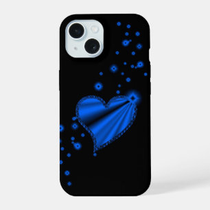 Coque iPhone 15 Cœur de l'arc-en-ciel bleu avec des étoiles