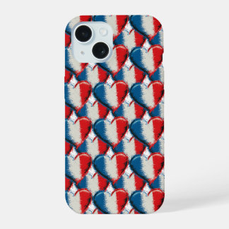 Coque iPhone 15 Cœurs français 2